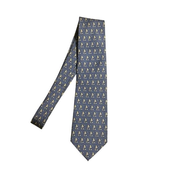 Vineyard Vines Blue Mermaid Print Silk Tie neck tie - Picture 3 of 7